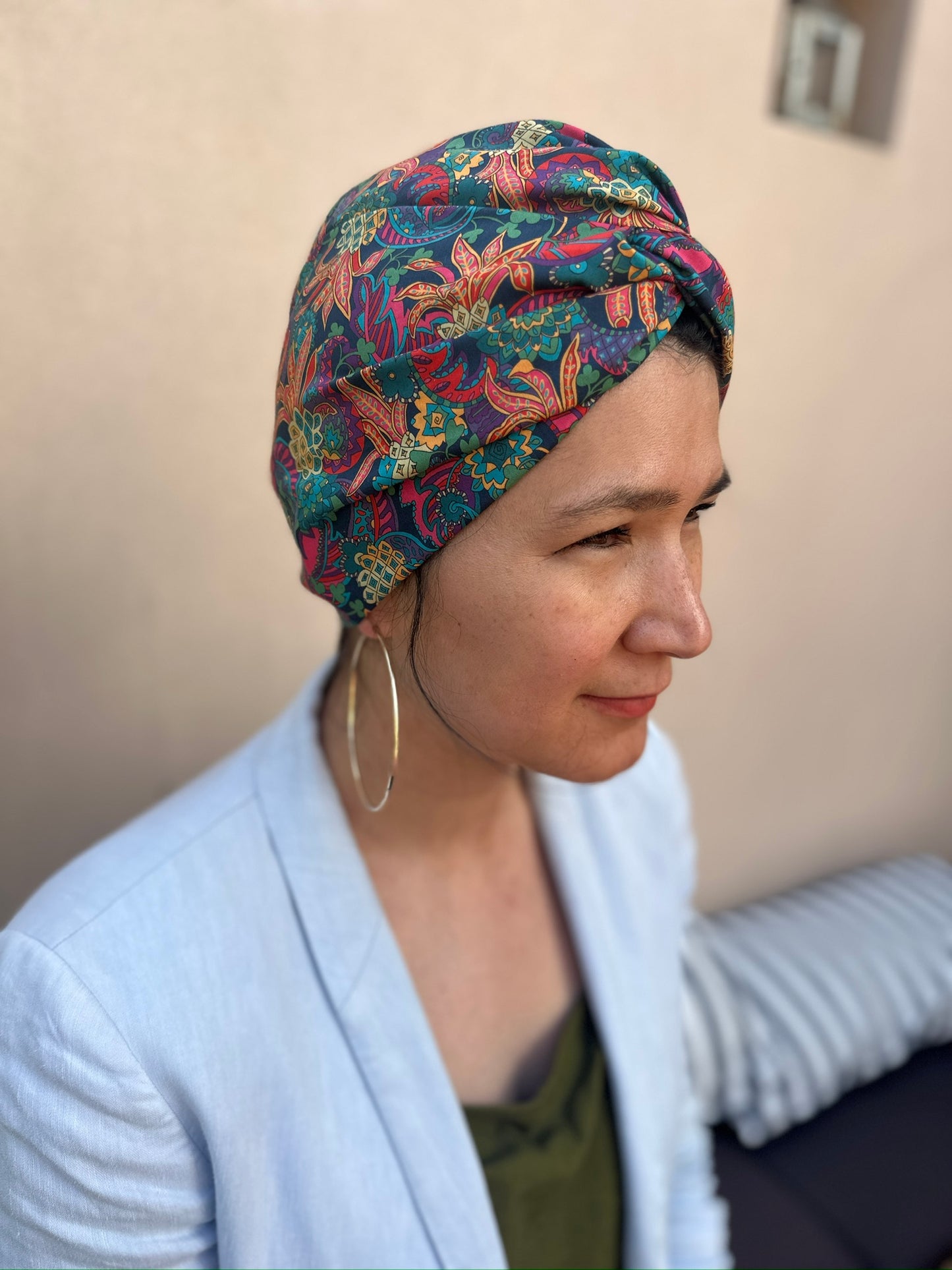 Little Susan Turban Hat - Pineapple Paisley Liberty of London