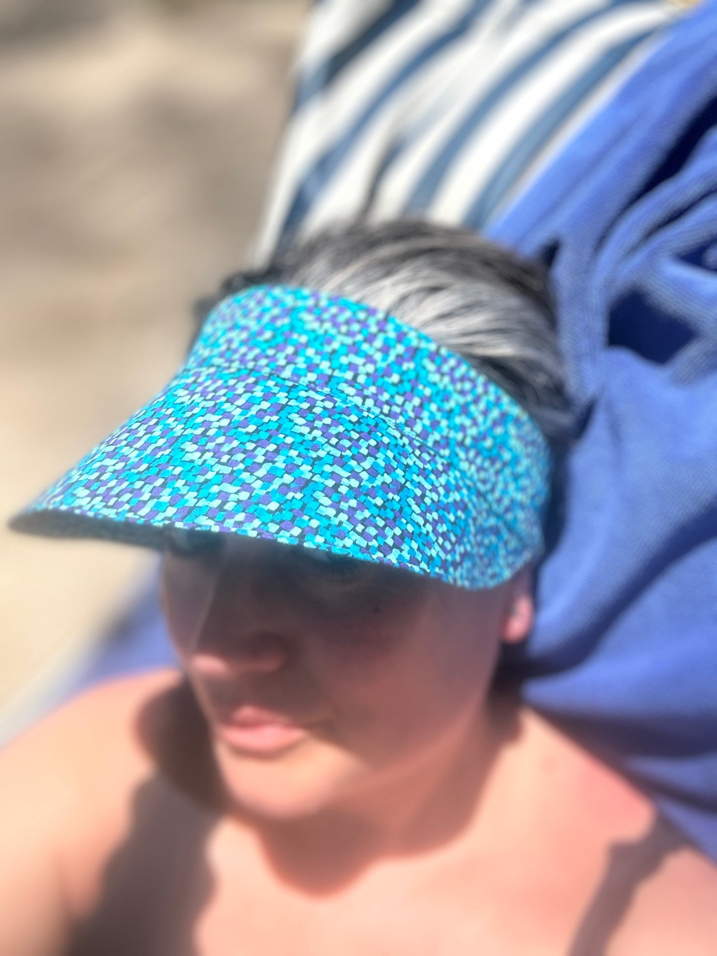 Sun Visor in Liberty of London Blue Mayhaze print