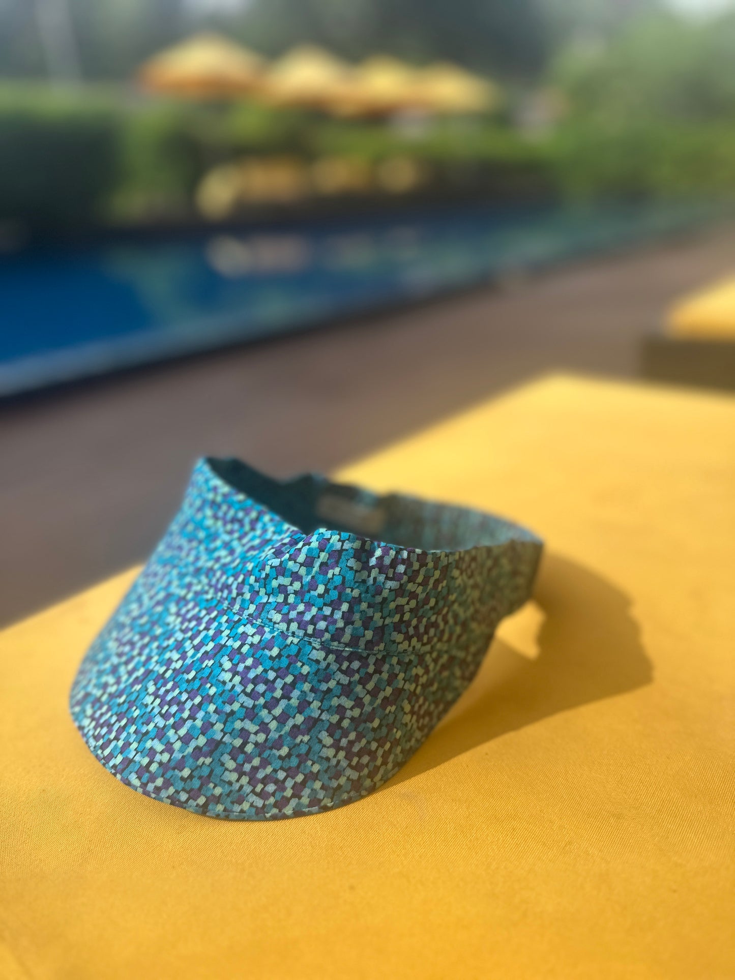 Sun Visor in Liberty of London Blue Mayhaze print