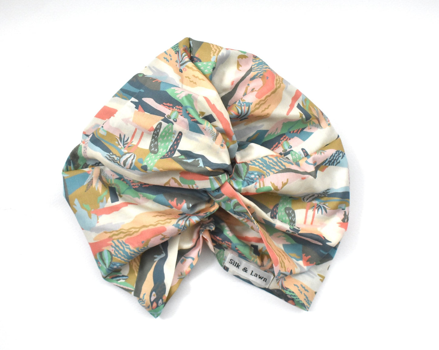 Little Susan Turban Hat - Cactus print by Liberty of London - Silk & Lawn