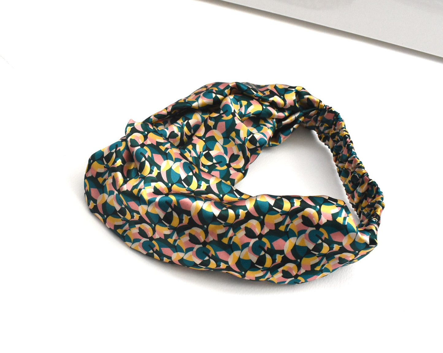 Silk Twisted Turban hairband in Liberty of London Bounce 100% Silk-Satin