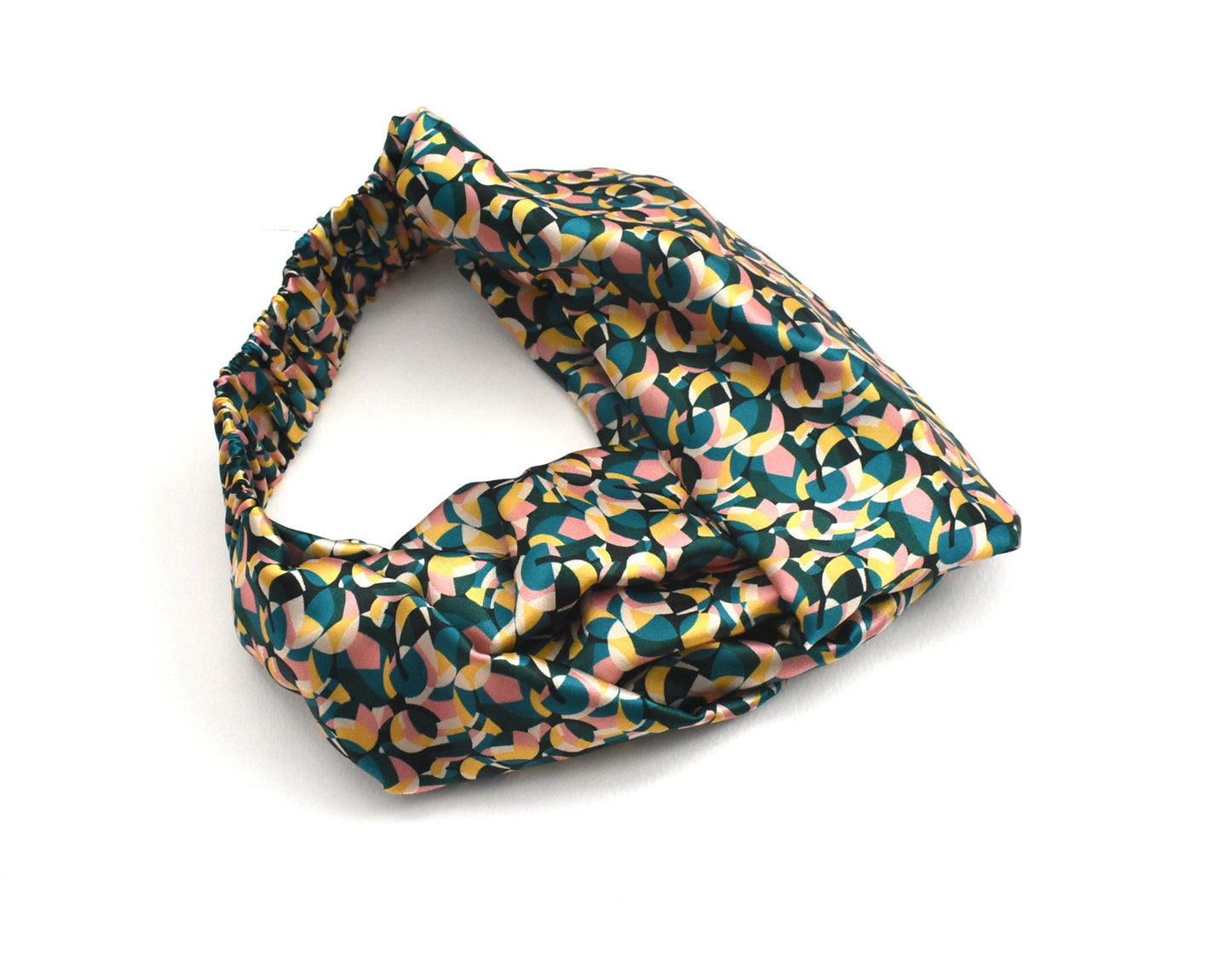 Silk Twisted Turban hairband in Liberty of London Bounce 100% Silk-Satin