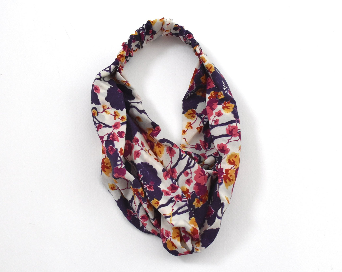 Silk Twisted Turban hairband in Liberty of London Ombrellino 100% Silk-Crepe