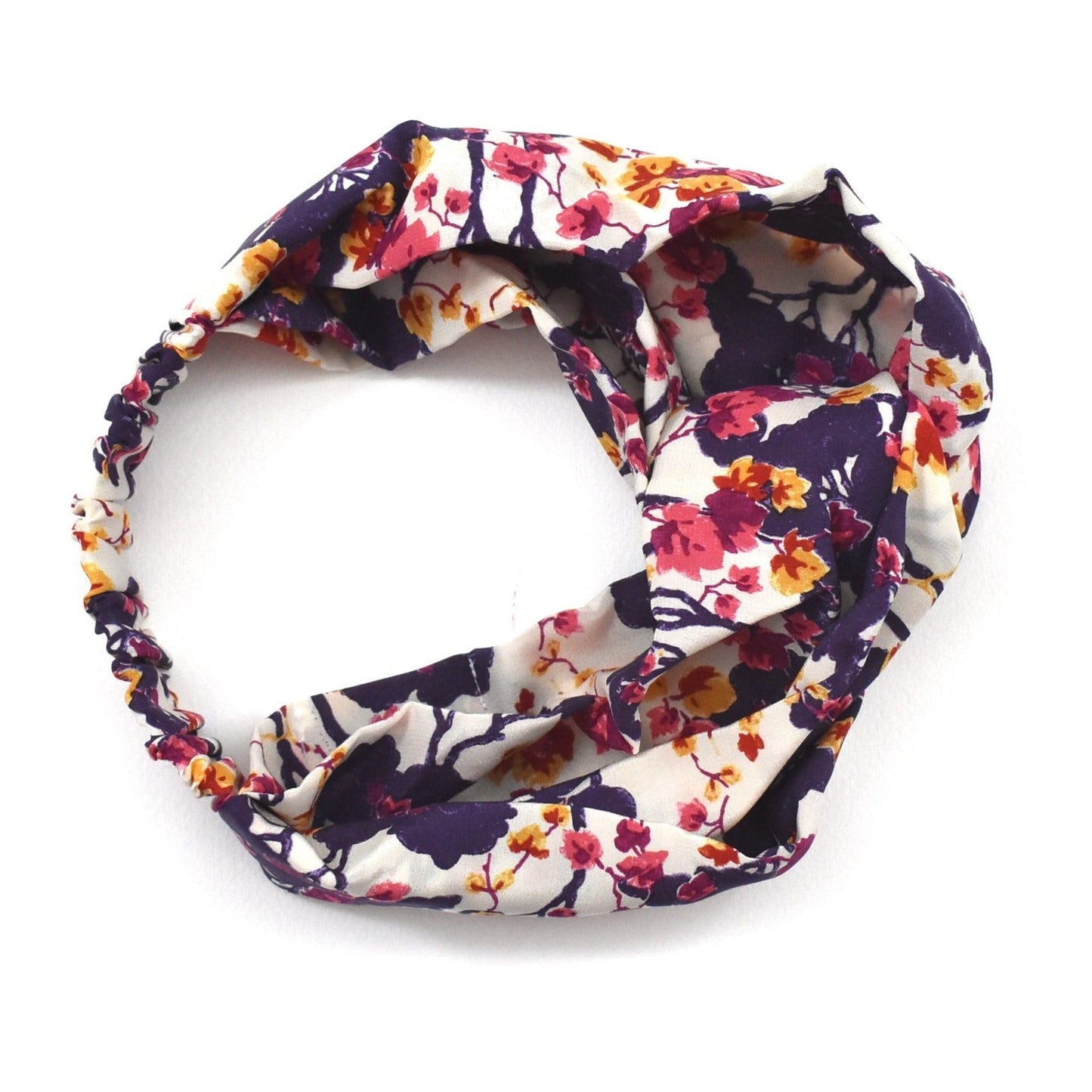 Silk Twisted Turban hairband in Liberty of London Ombrellino 100% Silk-Crepe