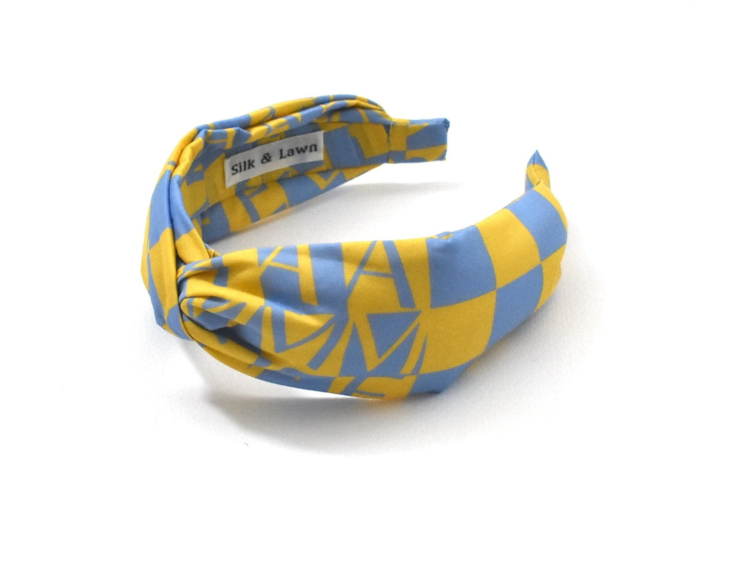 Classic Twist Alice Headband - Liberty of London Yellow Liberty Letters print
