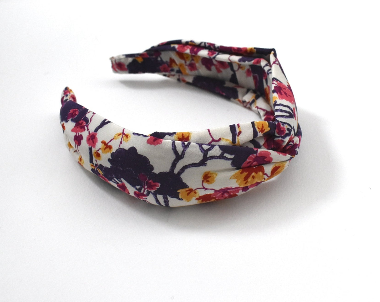 Luxury Silk Twisted Alice band - Ombrellino Japanese Blossom Liberty Artist print on Silk-Crepe