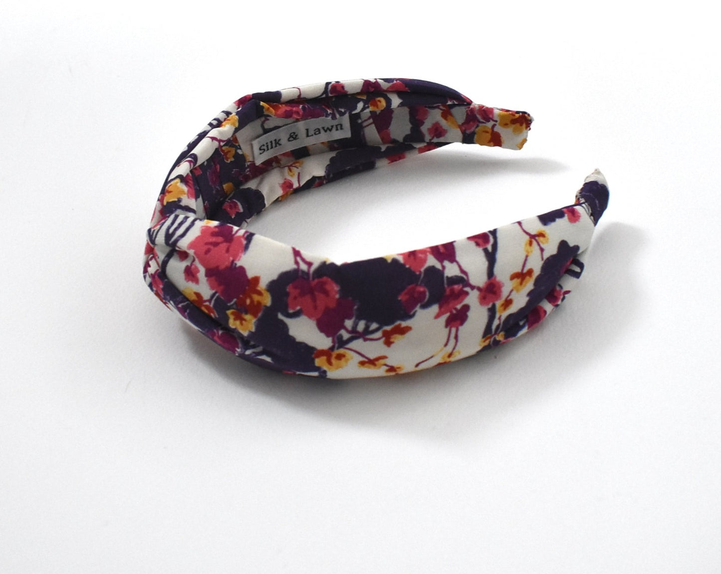 Luxury Silk Twisted Alice band - Ombrellino Japanese Blossom Liberty Artist print on Silk-Crepe