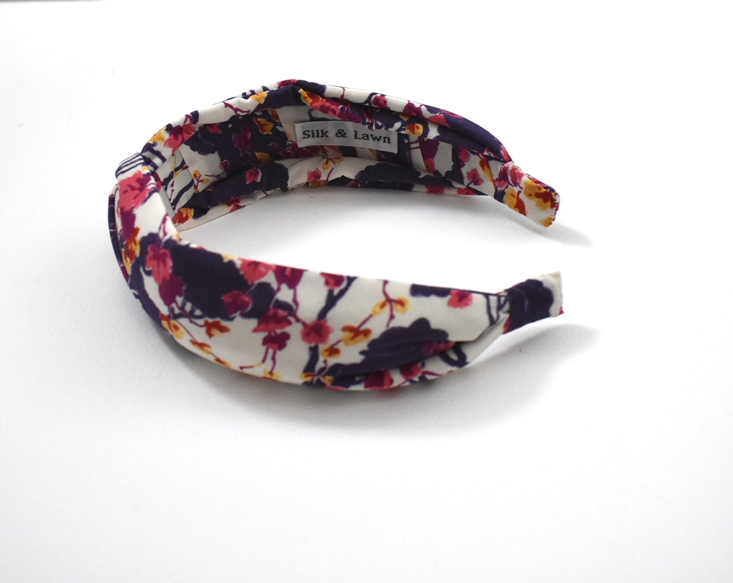 Luxury Silk Twisted Alice band - Ombrellino Japanese Blossom Liberty Artist print on Silk-Crepe
