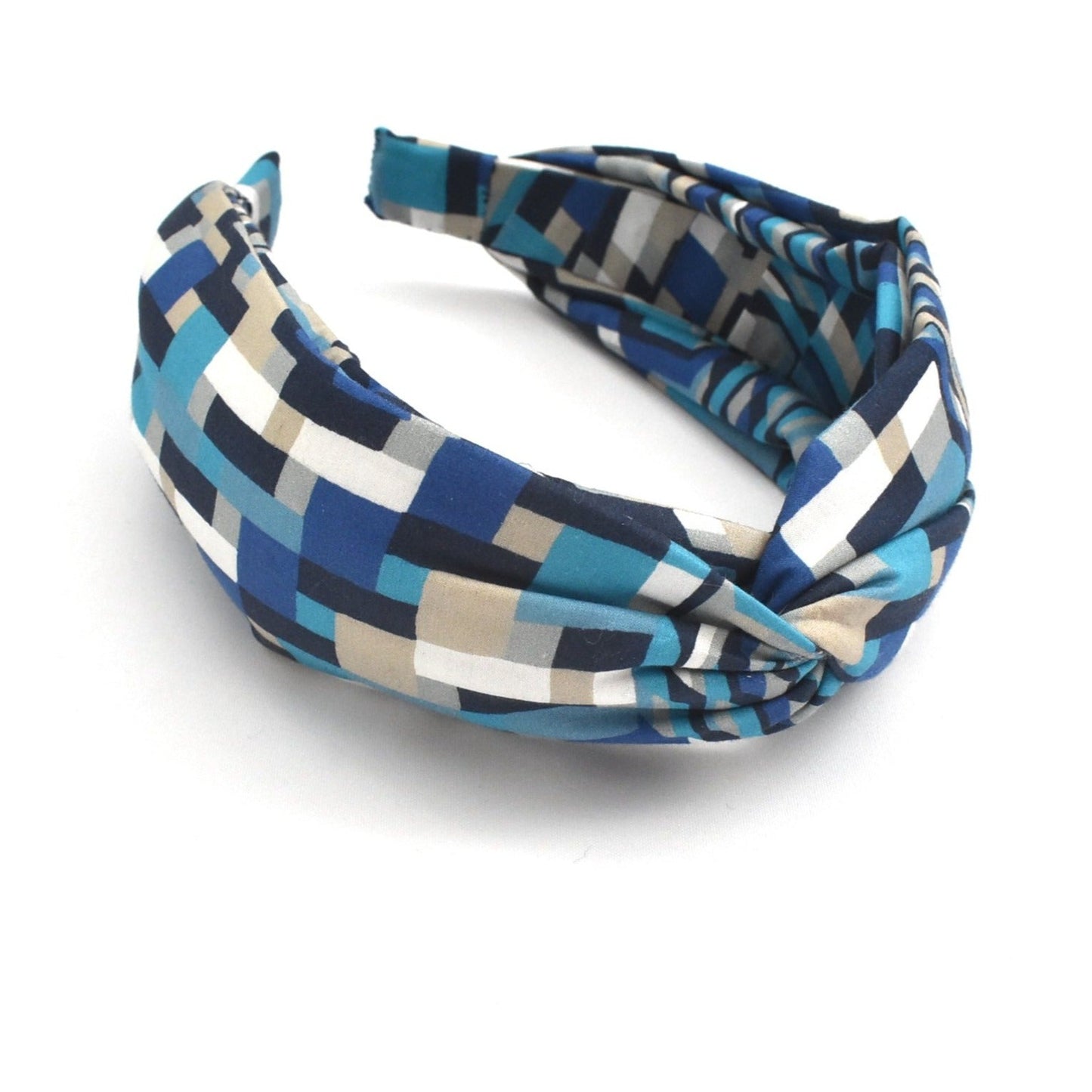 Twisted Alice Headband - Liberty of London Navy Blue Ziggy print