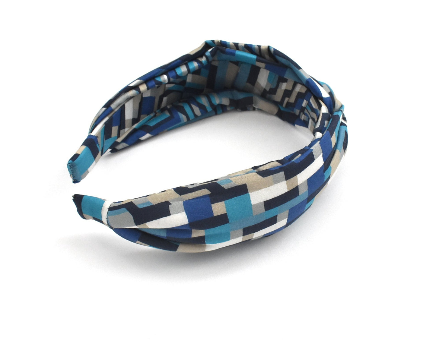 Twisted Alice Headband - Liberty of London Navy Blue Ziggy print