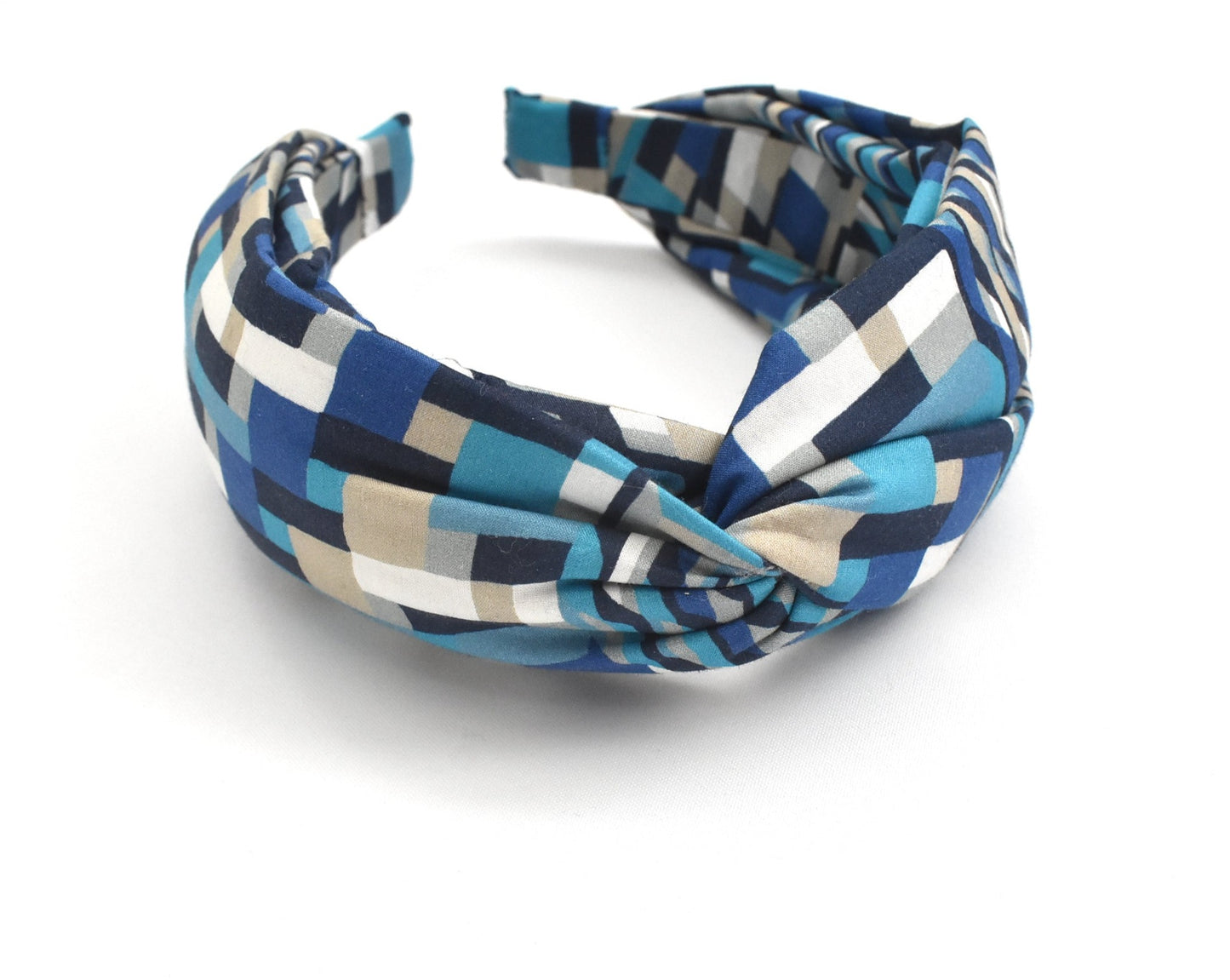Twisted Alice Headband - Liberty of London Navy Blue Ziggy print