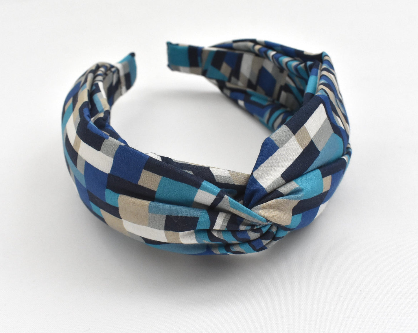 Twisted Alice Headband - Liberty of London Navy Blue Ziggy print