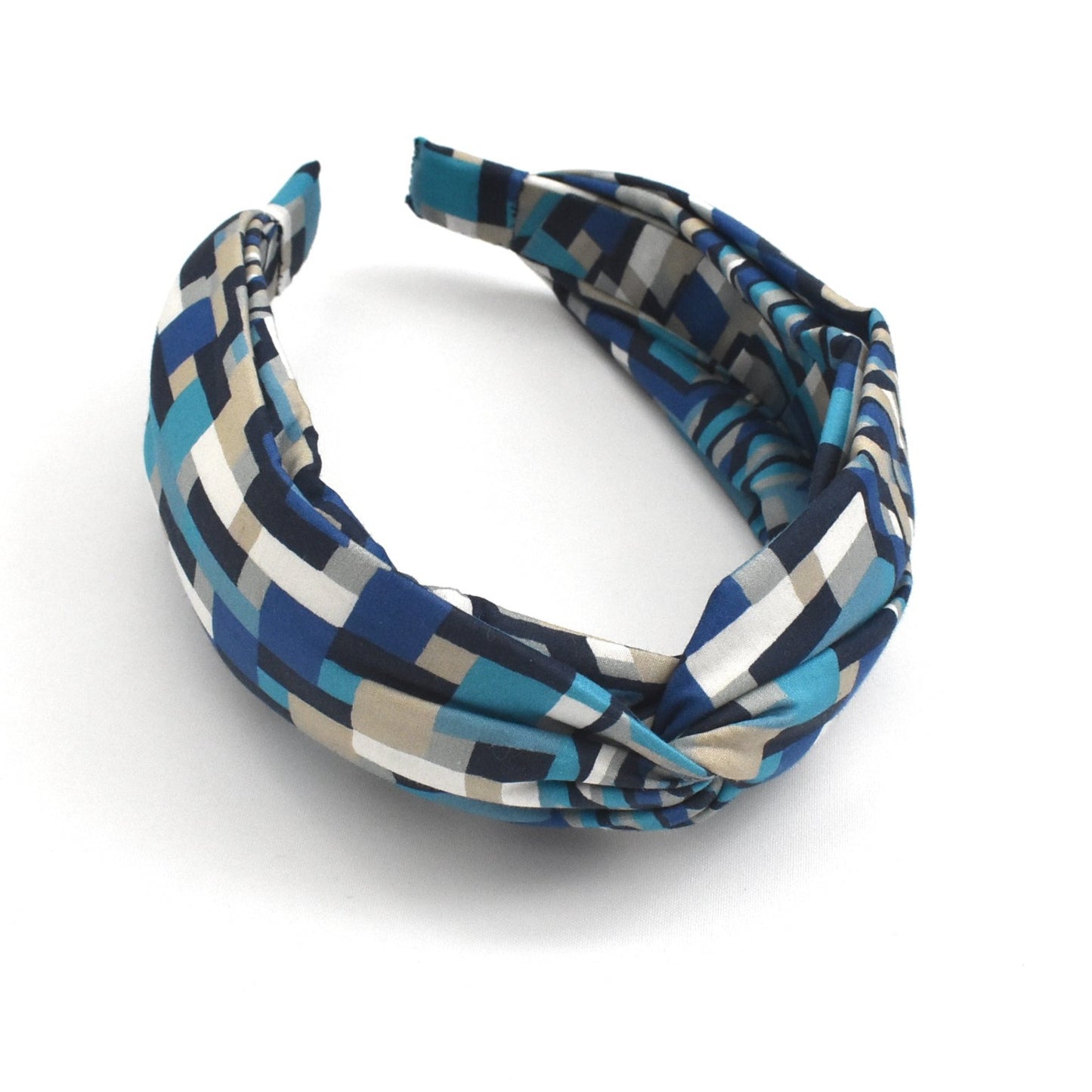 Twisted Alice Headband - Liberty of London Navy Blue Ziggy print