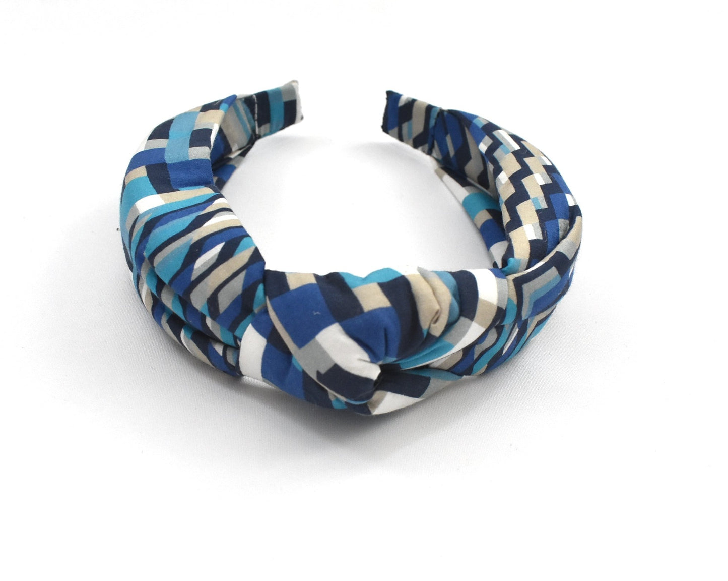 Classic Knot Alice Headband - Liberty of London Blue Ziggy print