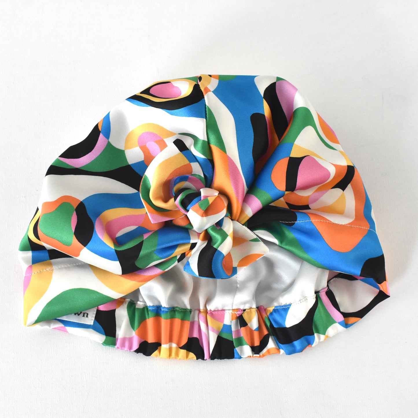 Luxury Silk Turban & Head wrap - Liberty of London Ordinance - Pucci style graphic print on Silk Satin - Silk & Lawn