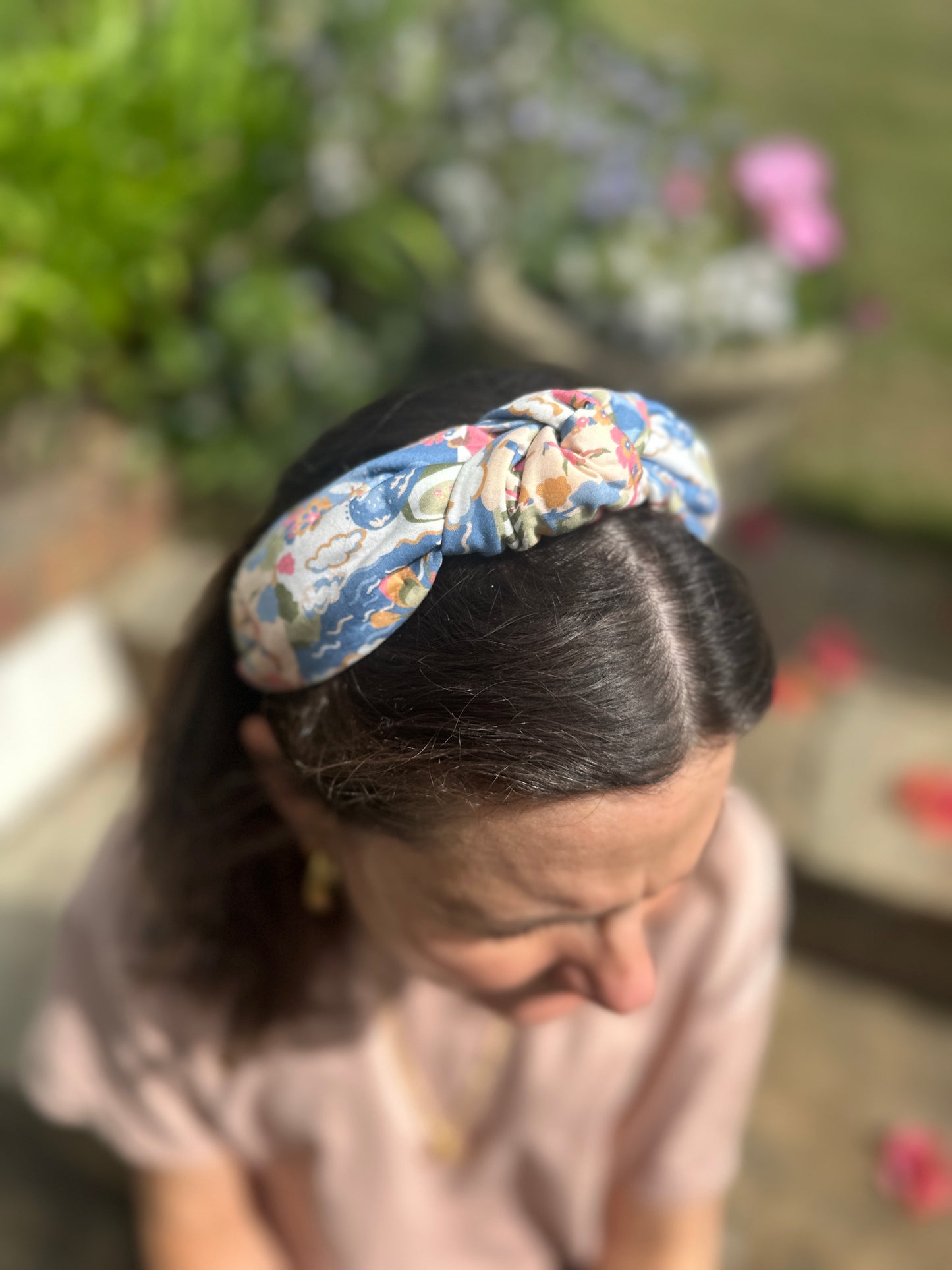 Twisted or Knot Alice band in Going For Gold Liberty of London Tana Lawn cotton - Silk & Lawn