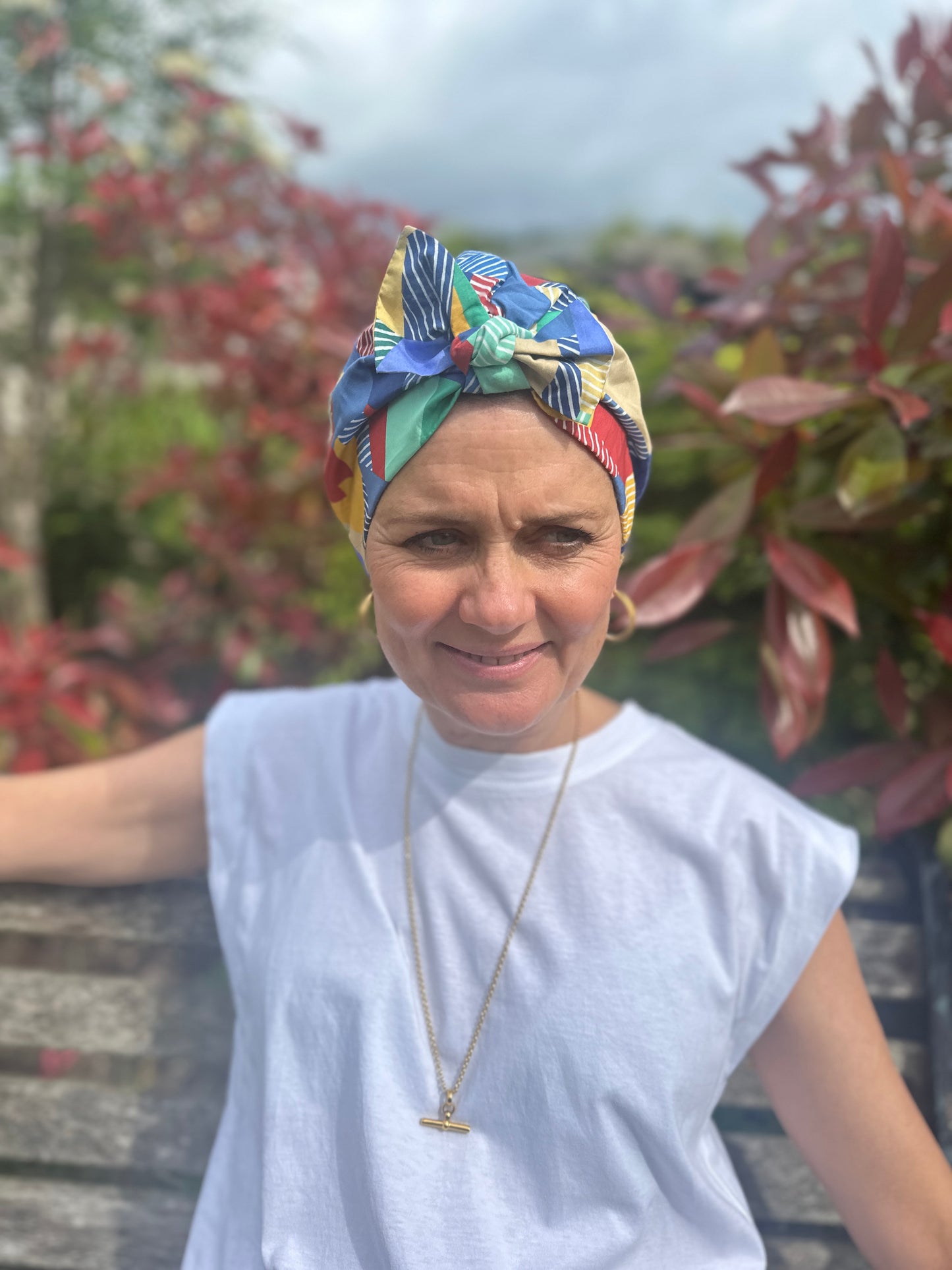 Ladies Turban Hat - Liberty of London Lines Ballet graphic print - Silk & Lawn