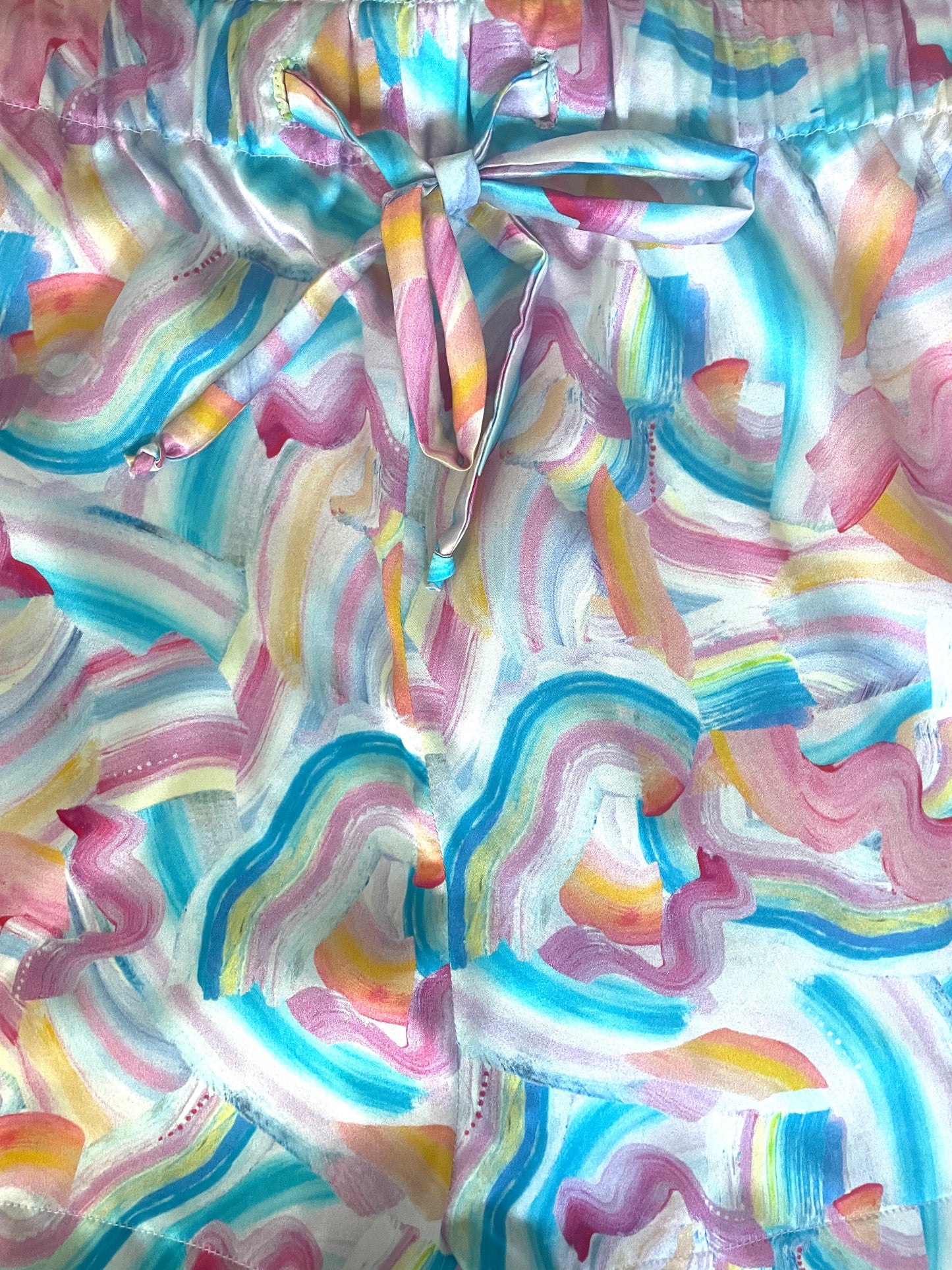 Classic Silk Pyjama Shorts - Liberty London Artist Silk Satin - Grafitti