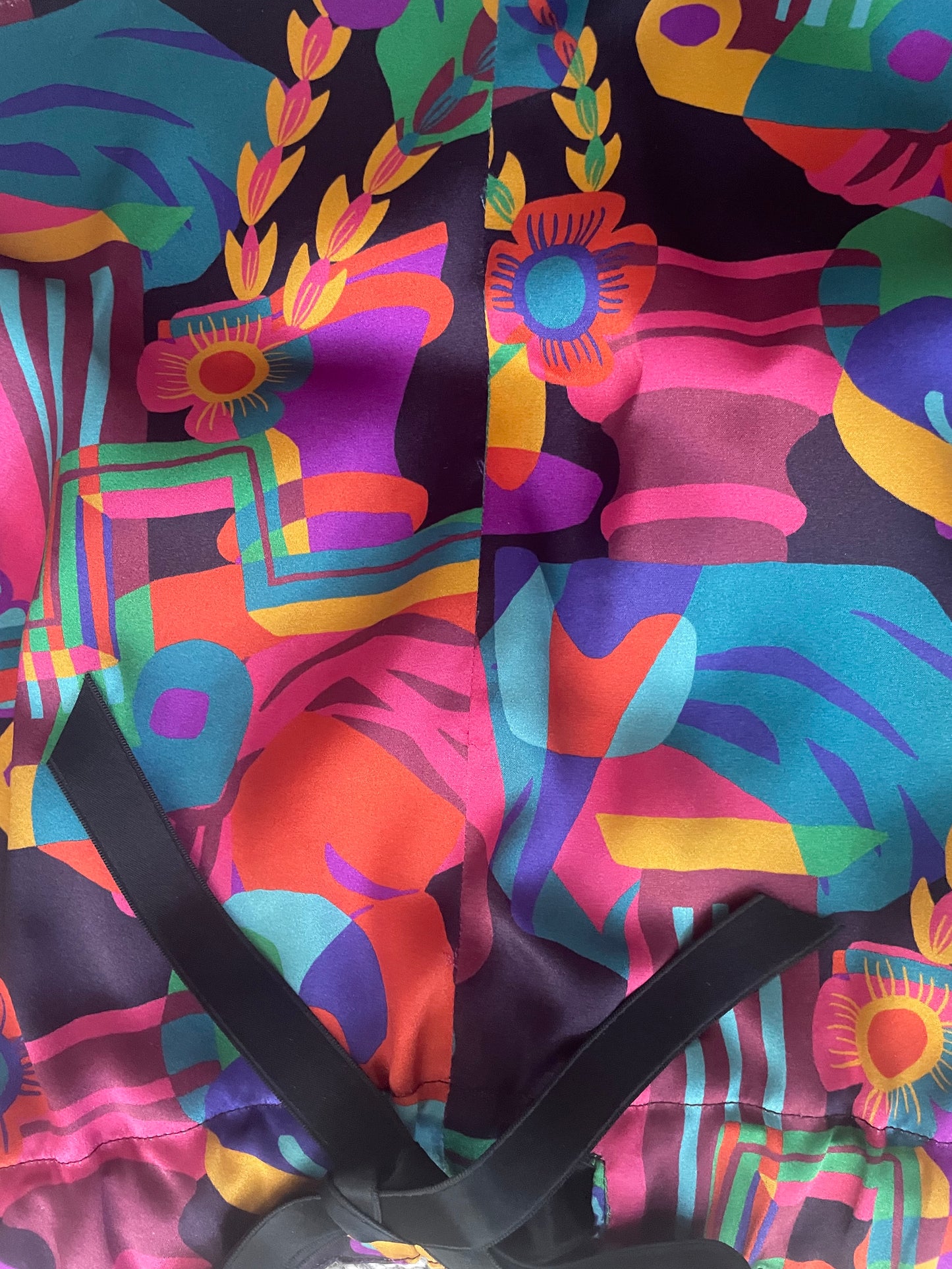 Classic Silk Pyjama Shorts - Liberty London Artist Silk Satin - Curation Multicolour