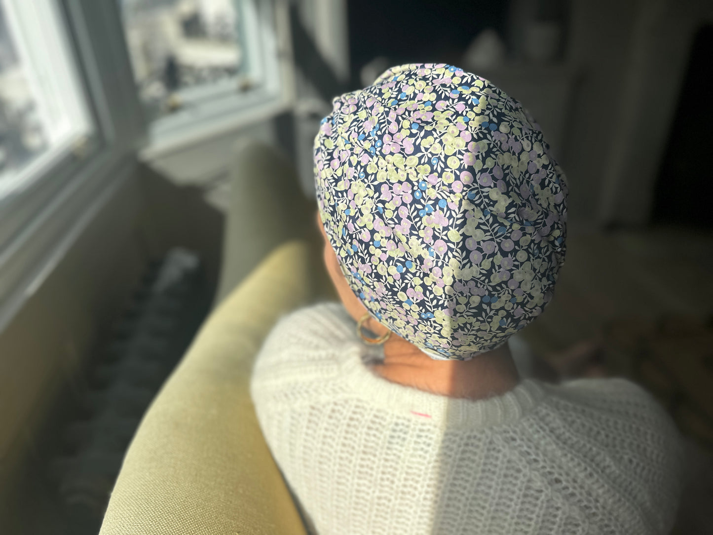 Little Susan Turban Hat - Liberty of London Purple Wiltshire