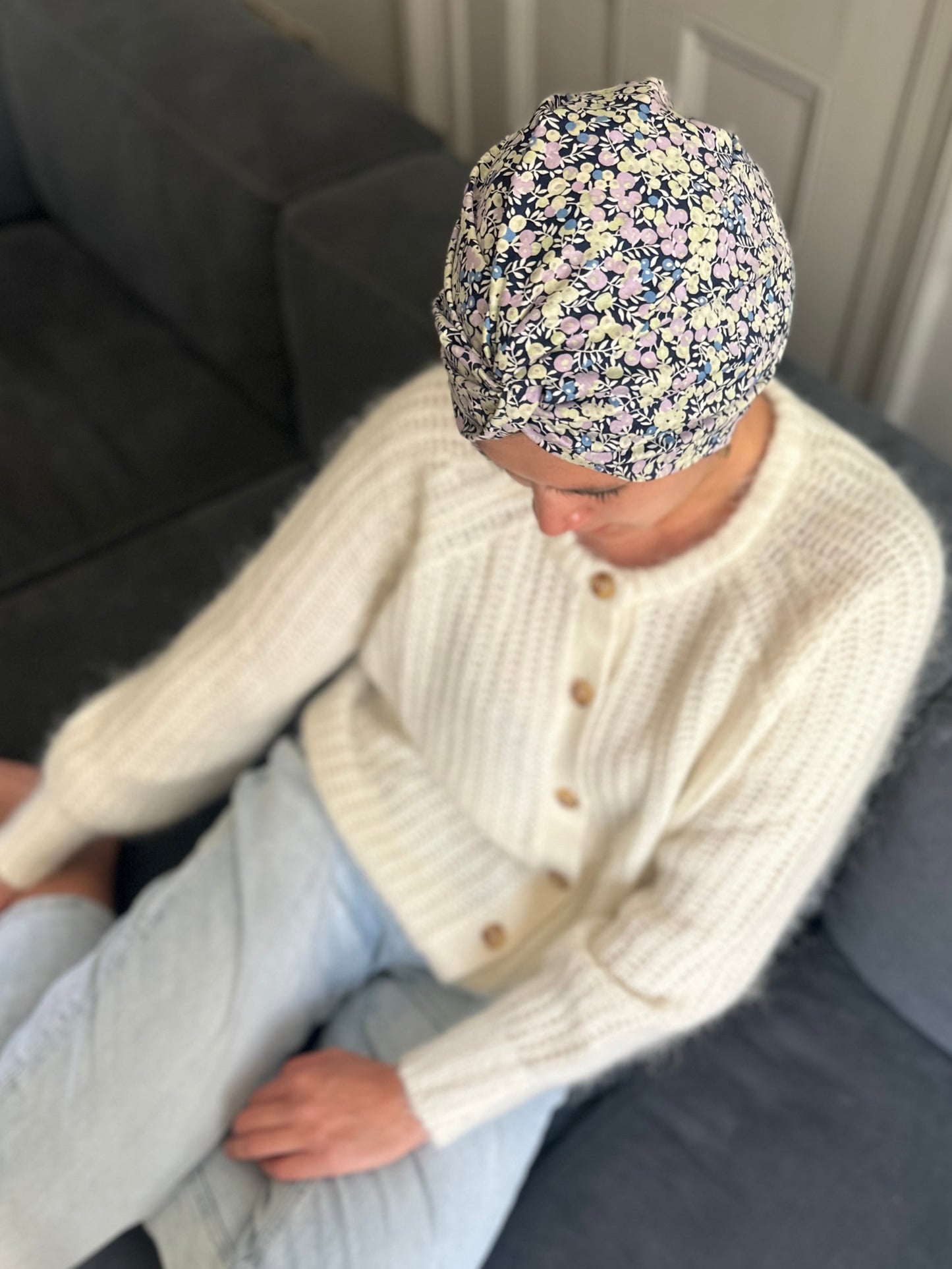 Little Susan Turban Hat - Liberty of London Purple Wiltshire