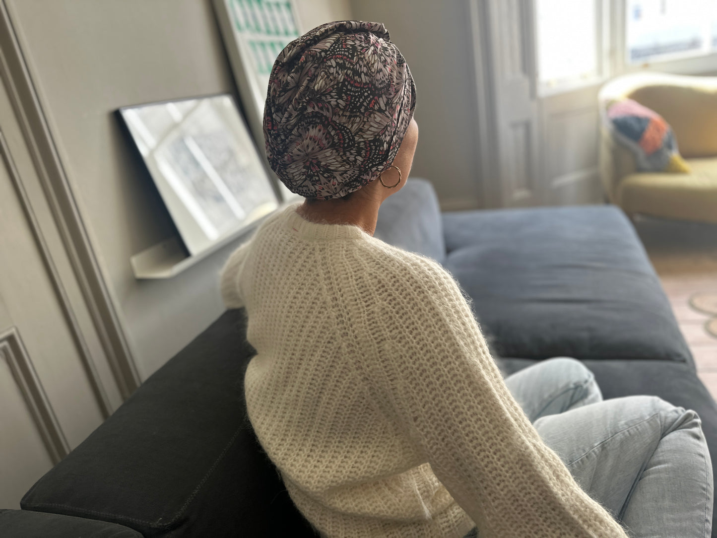 Little Susan Turban Hat - Liberty of London Pink Kaleidoscope print