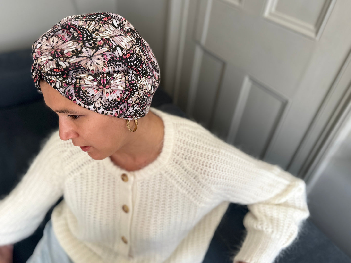 Little Susan Turban Hat - Liberty of London Pink Kaleidoscope print