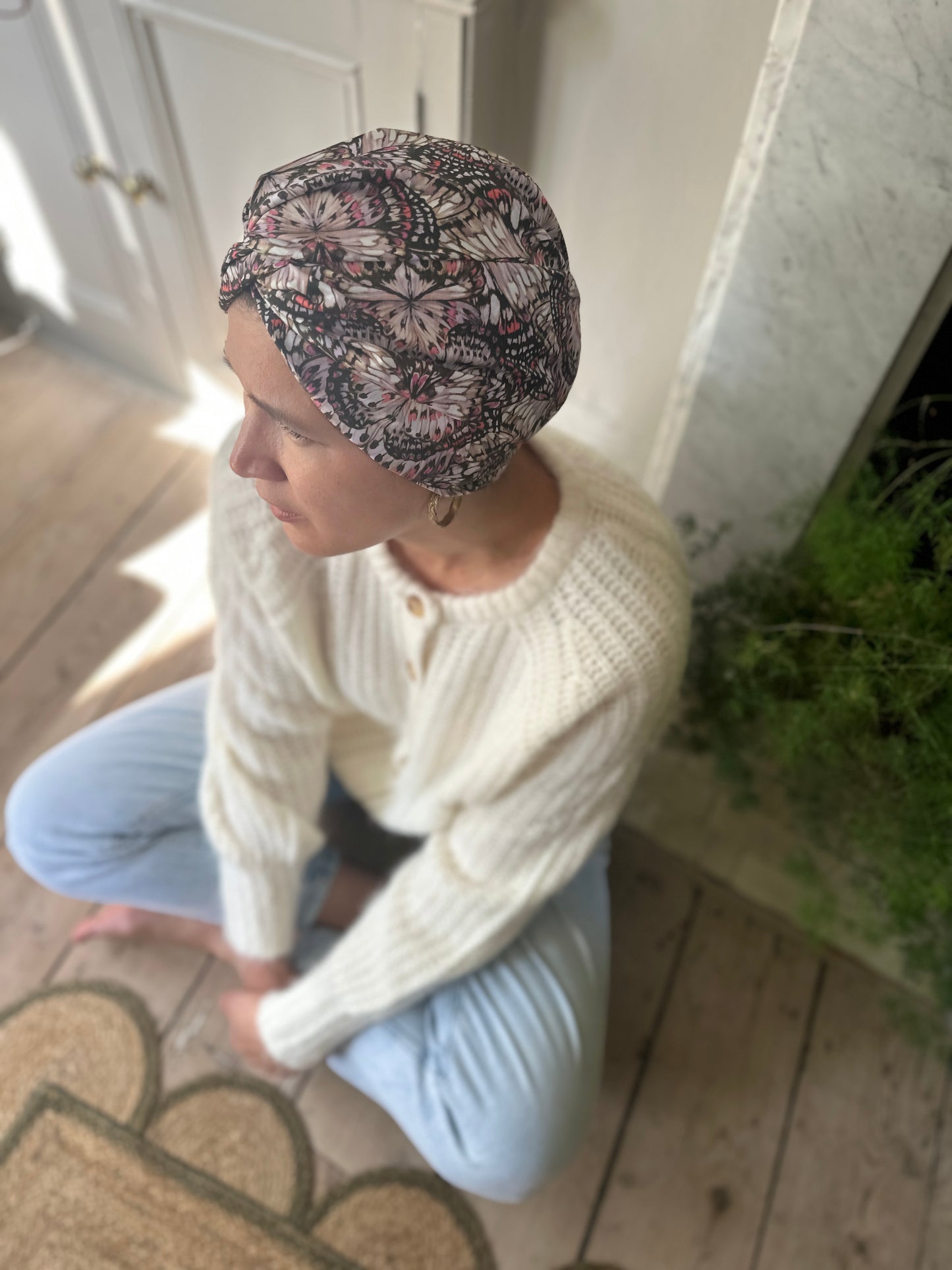 Little Susan Turban Hat - Liberty of London Pink Kaleidoscope print