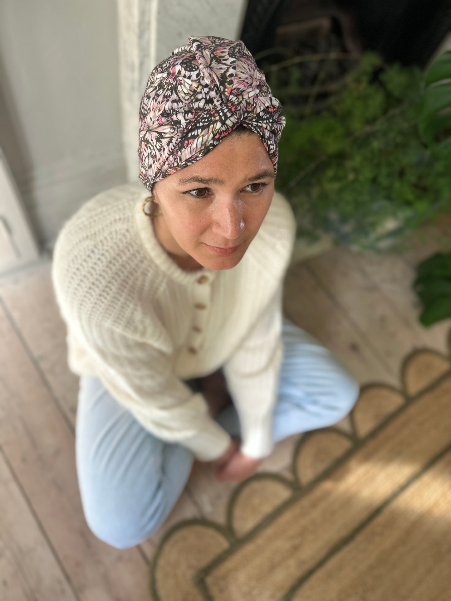 Little Susan Turban Hat - Liberty of London Pink Kaleidoscope print