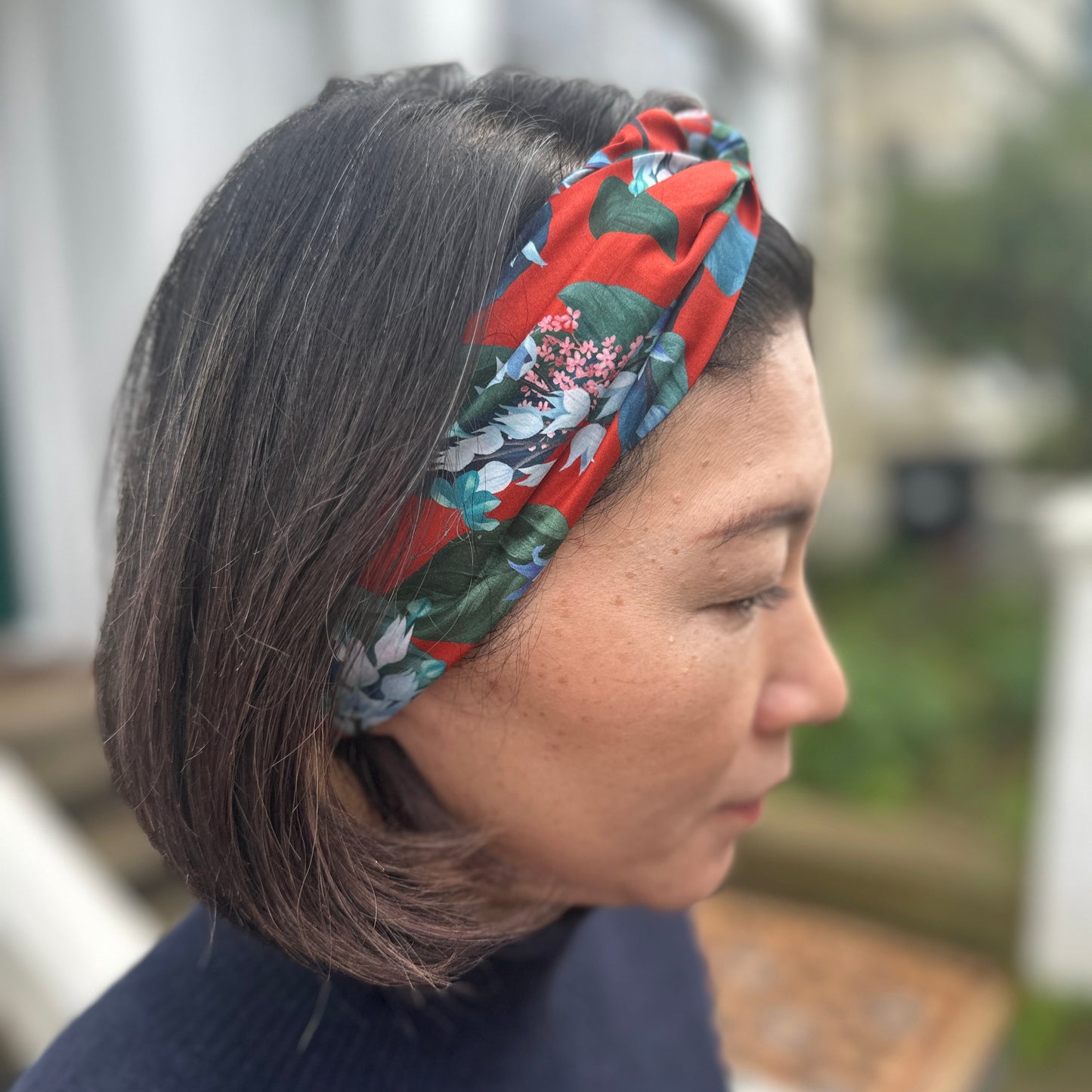 Twisted Turban Headband - Red Osterley Liberty print