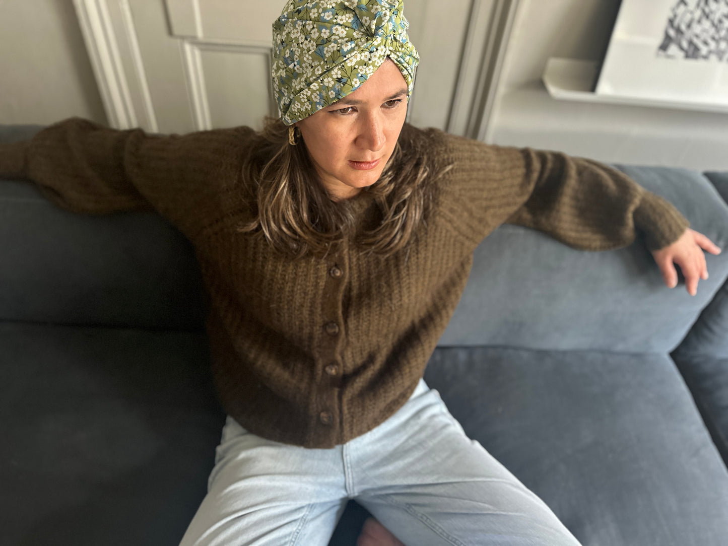 Little Susan Turban Hat - Liberty of London Green Mitsi