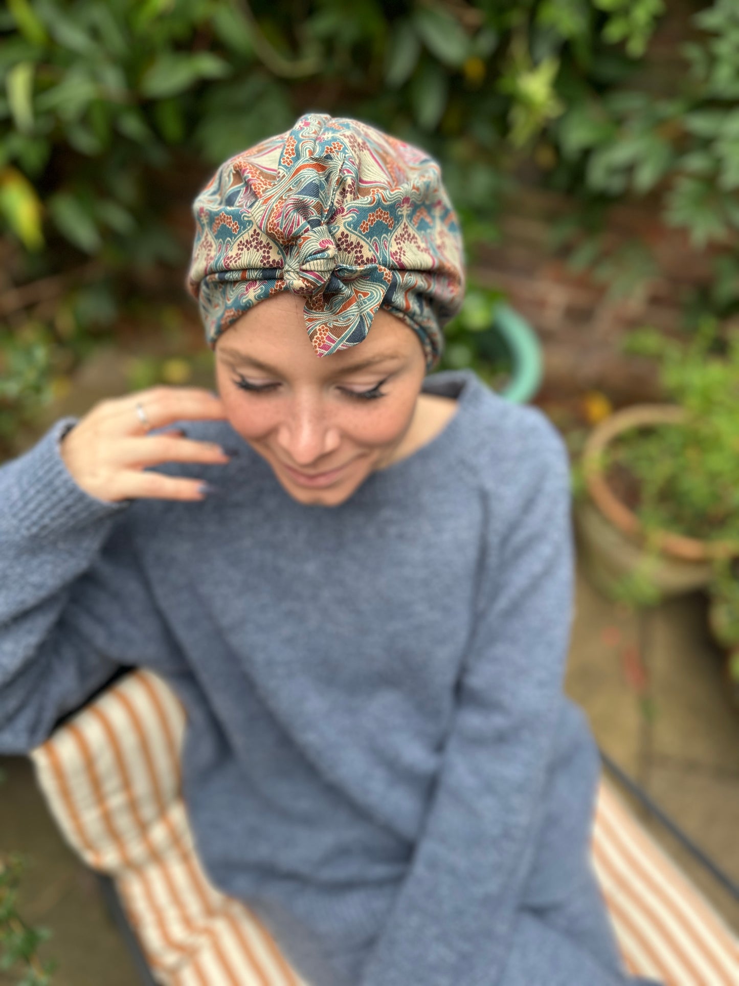 Ladies Turban Hat - Brown Winter Ilanthe William Morris Liberty of London