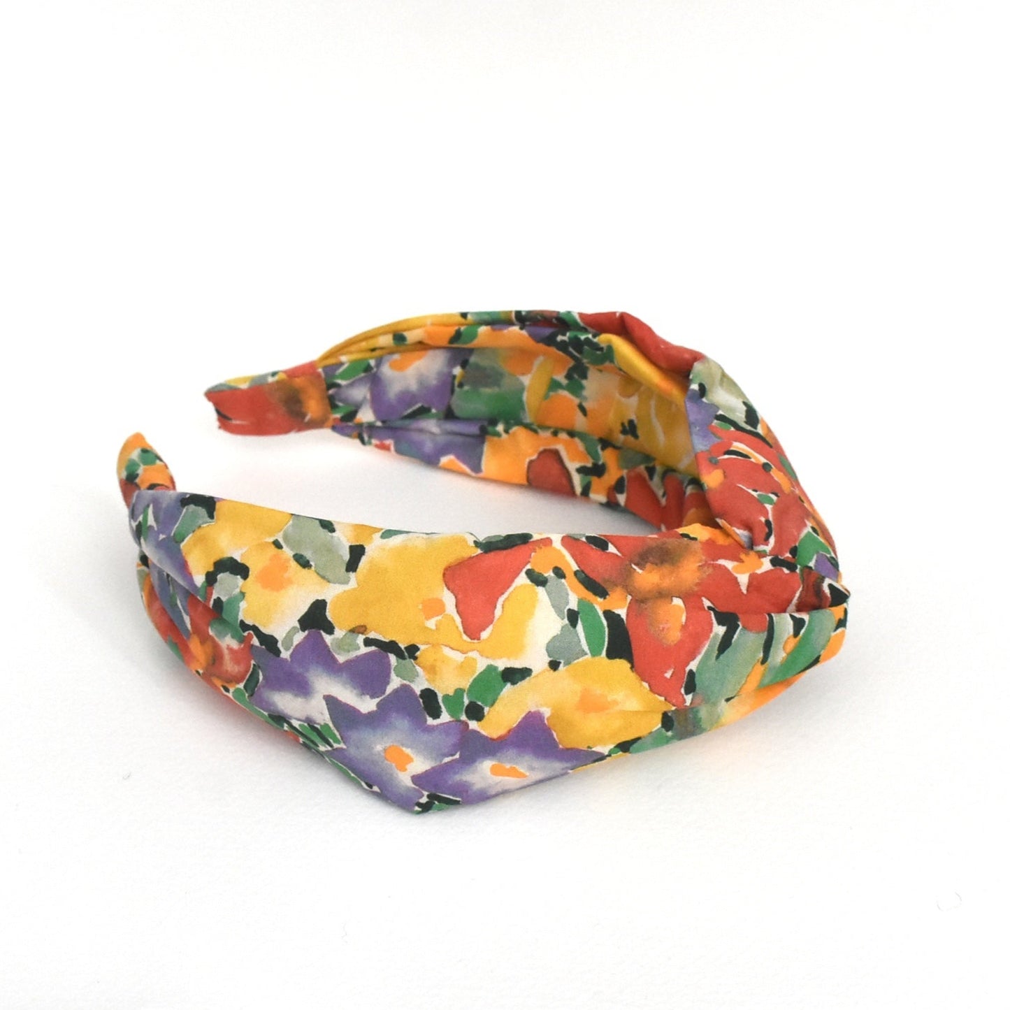 Twisted Alice band in Yellow Ellis Garden Liberty of London Tana Lawn cotton