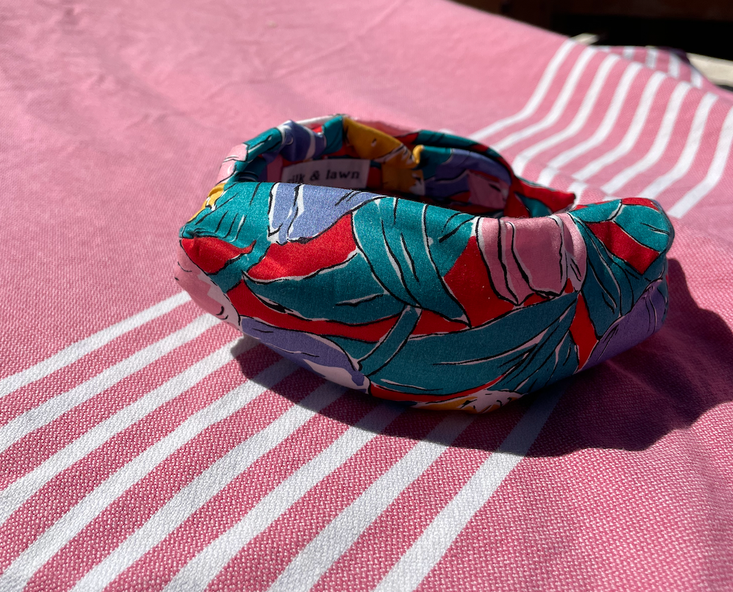 Twisted Alice Headband - Vintage Tulip Liberty of London Bright Floral print