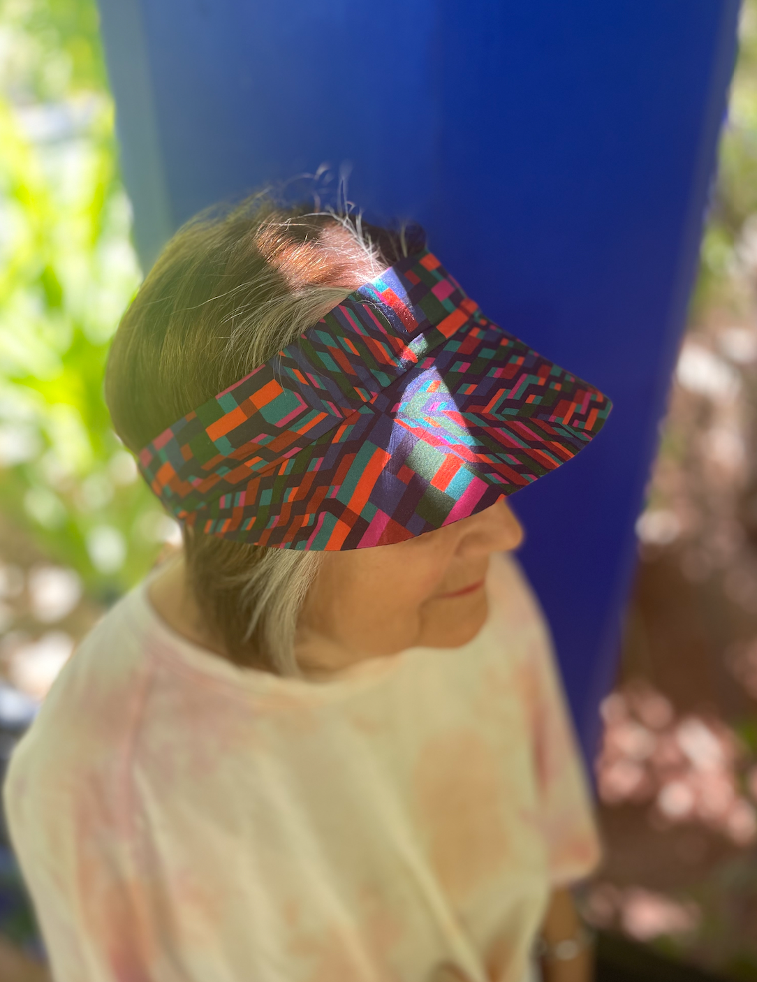 Sun Visor in Liberty Ziggy - Bright Geometric Graphic print