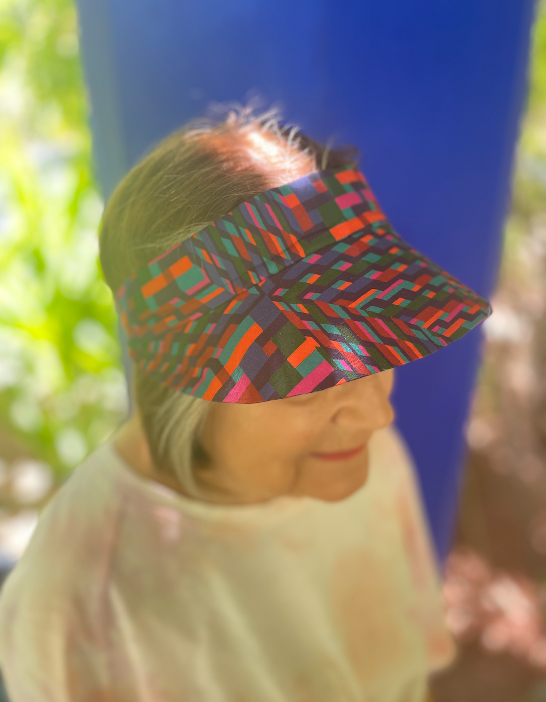 Sun Visor in Liberty Ziggy - Bright Geometric Graphic print