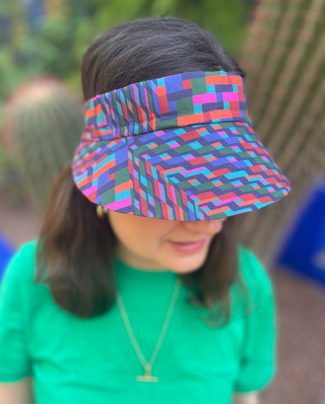 Sun Visor in Liberty Ziggy - Bright Geometric Graphic print