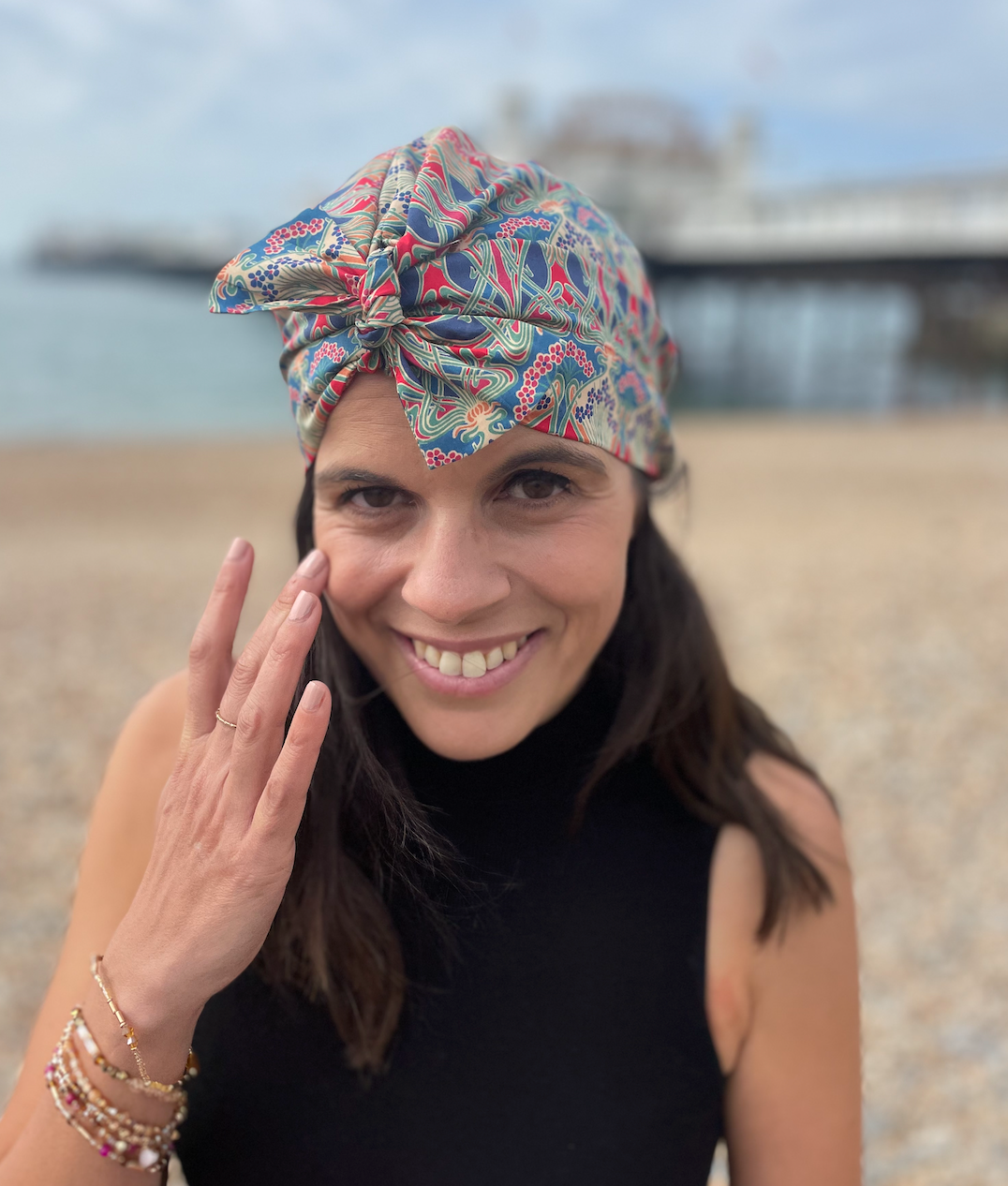 Ladies Turban Hat - Liberty of London Ianthe in Red