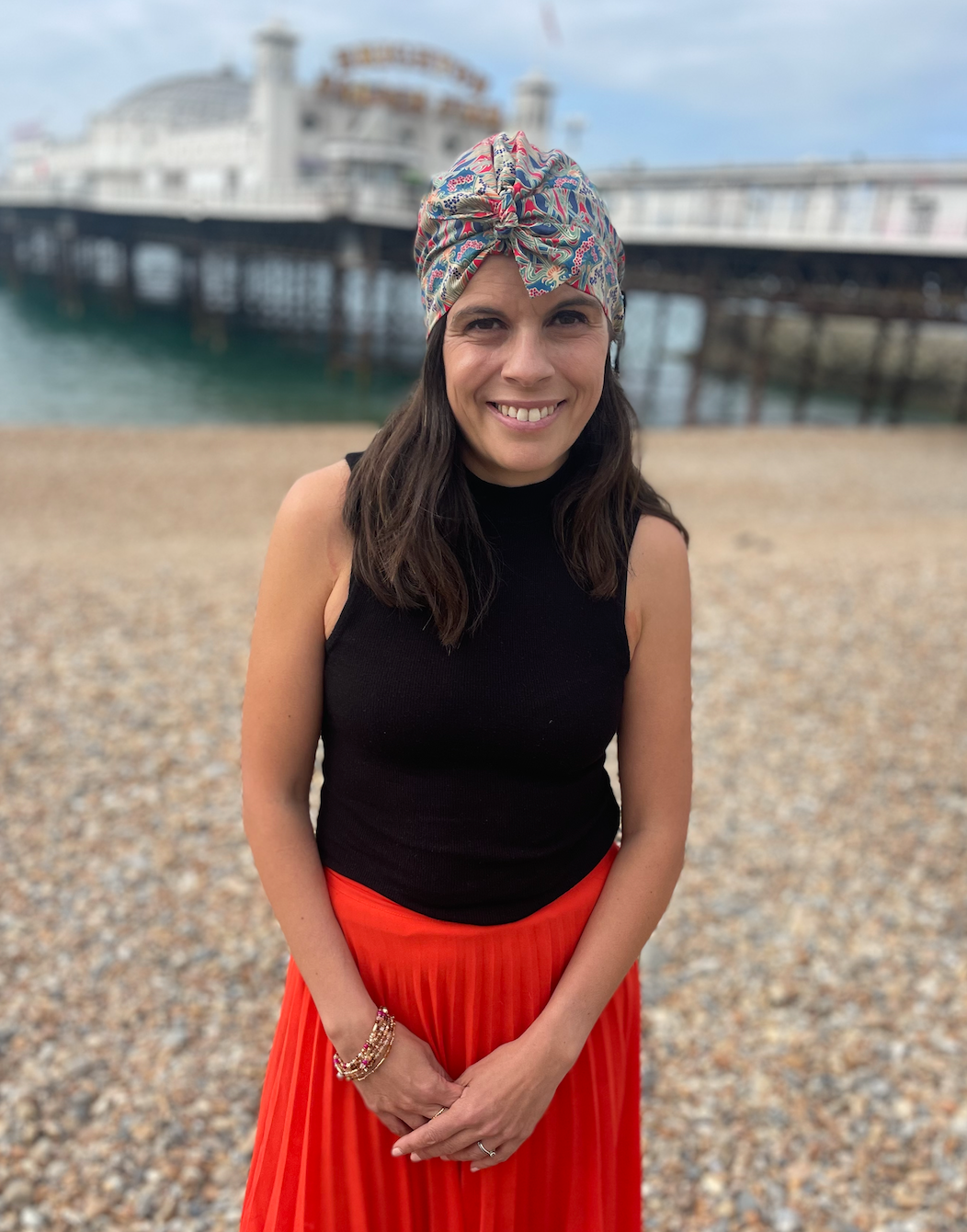ClassicnTurban Hat - Liberty of London Ianthe in Red