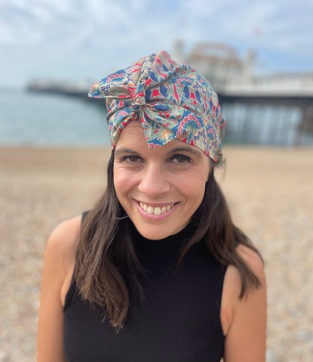 Ladies Turban Hat - Liberty of London Ianthe in Red