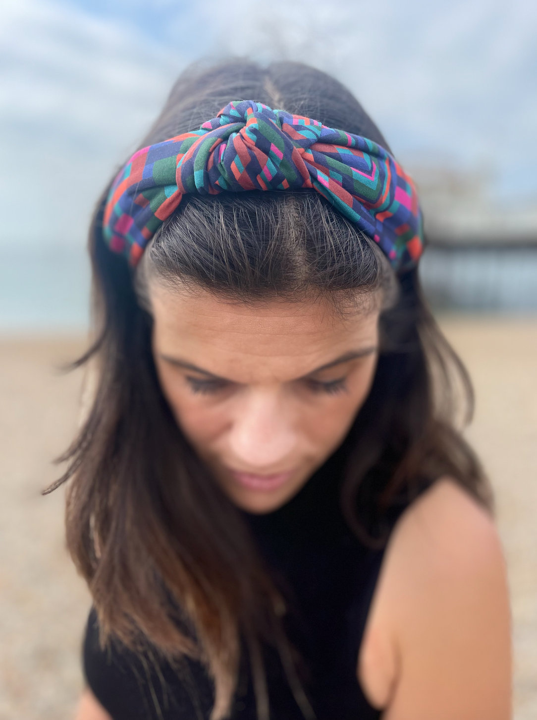 Classic Knot Headband - Liberty of London Ziggy Graphic print