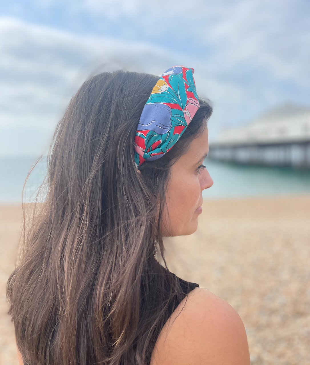 Twisted Alice Headband - Vintage Tulip Liberty of London Bright Floral print