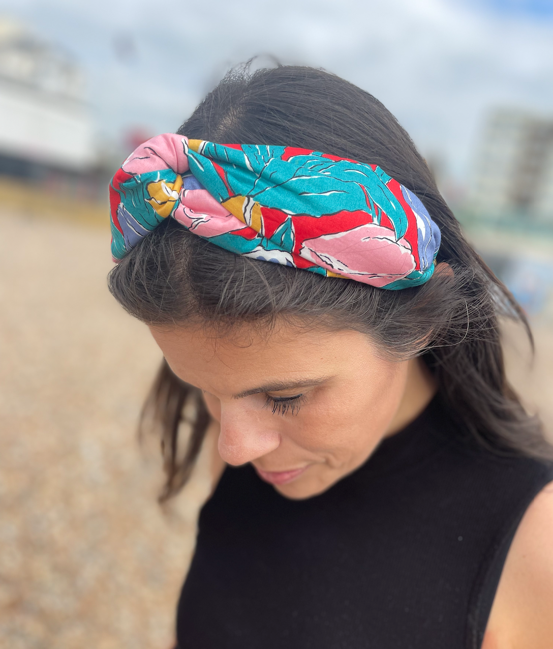 Twisted Alice Headband - Vintage Tulip Liberty of London Bright Floral print
