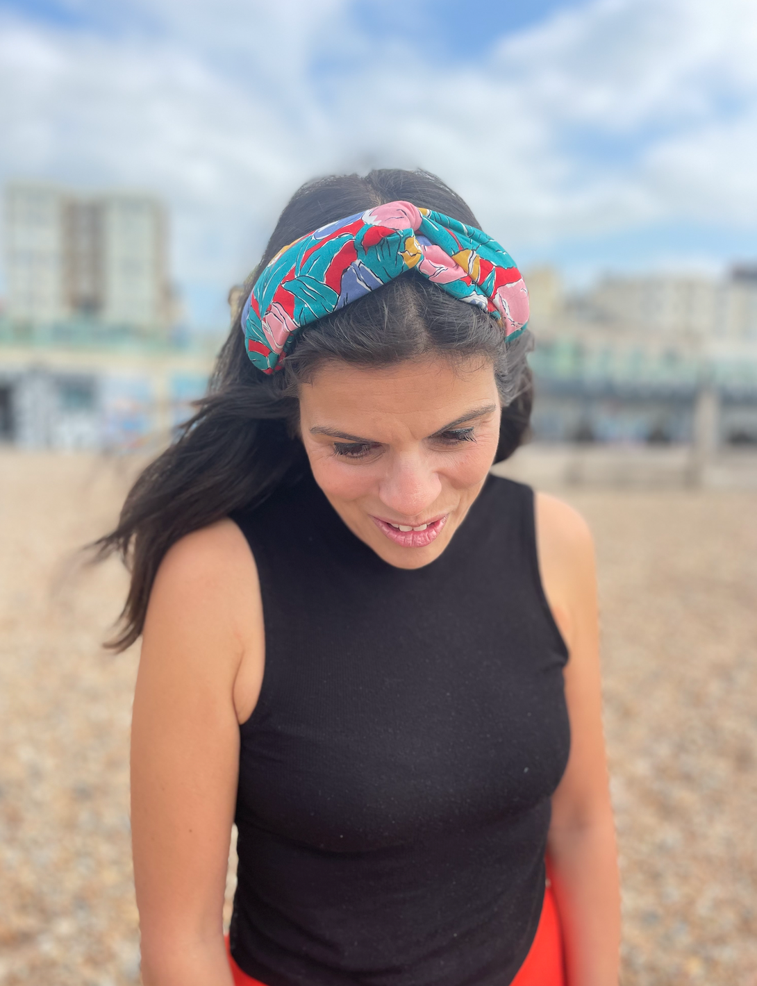 Twisted Alice Headband - Vintage Tulip Liberty of London Bright Floral print