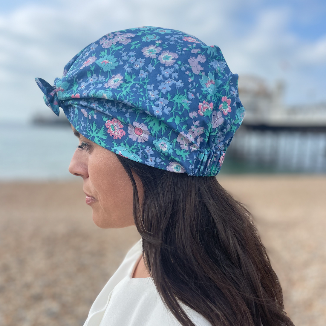 Ladies Turban Hat - Vintage Liberty Blue Floral