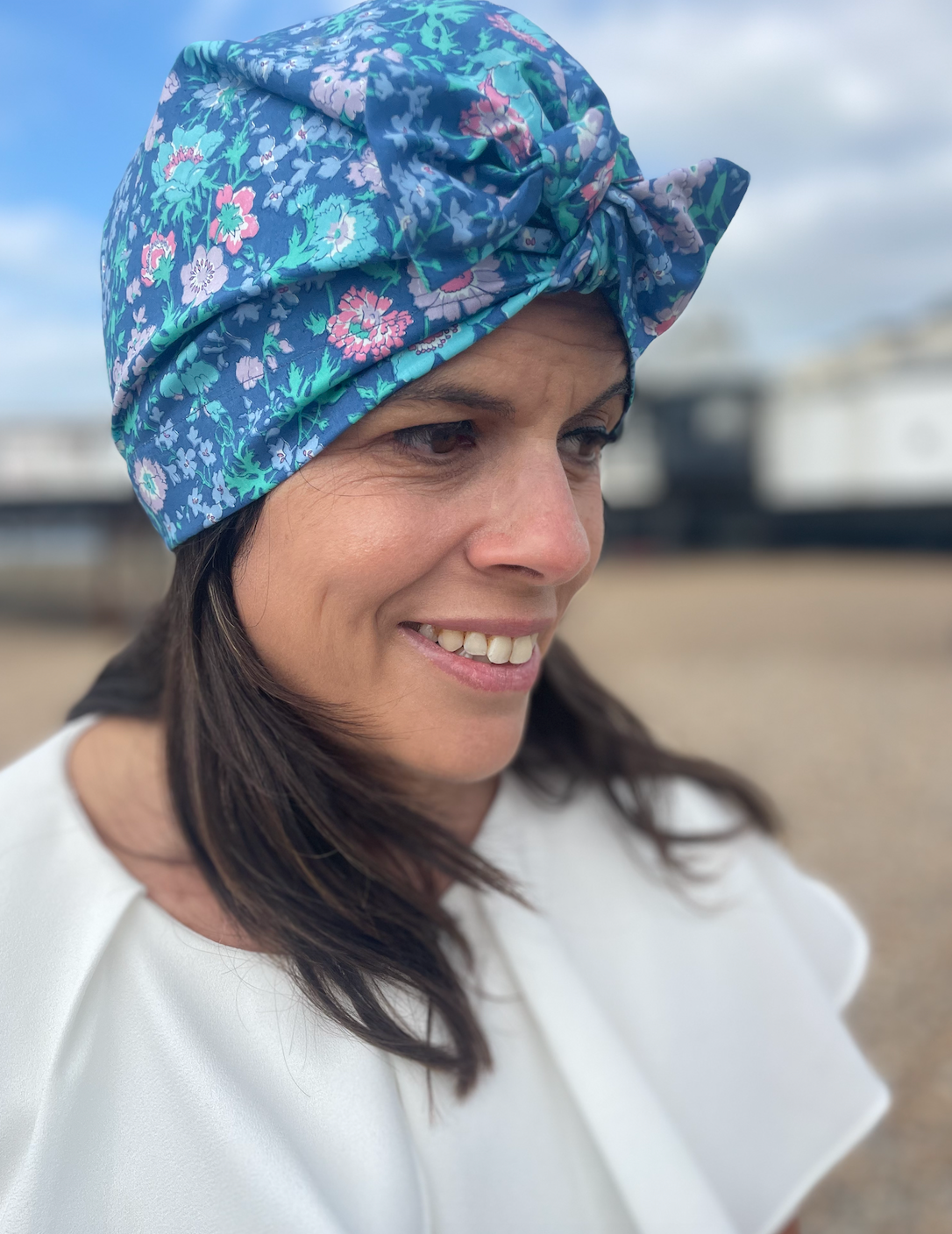 Ladies Turban Hat - Vintage Liberty Blue Floral