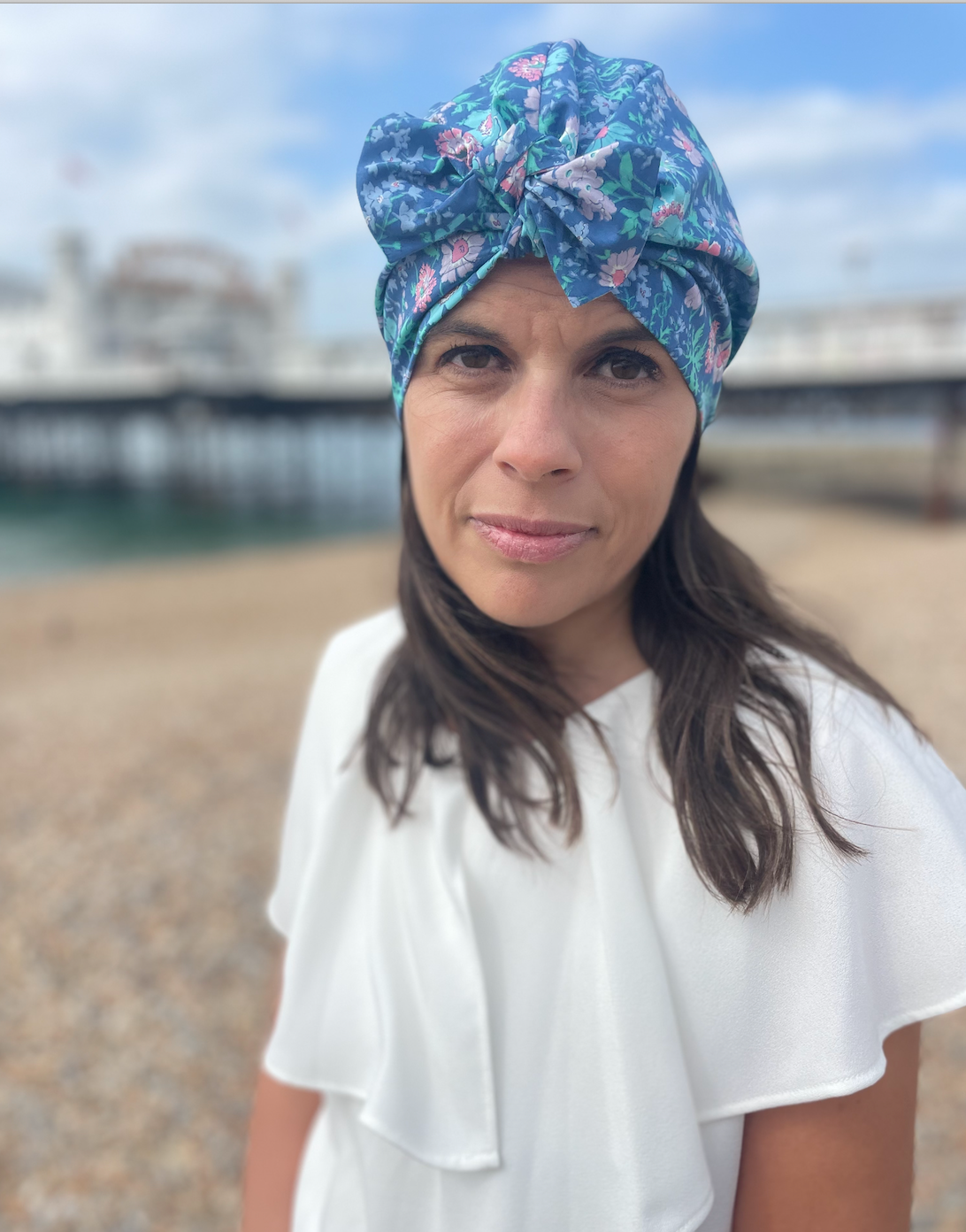 Ladies Turban Hat - Vintage Liberty Blue Floral