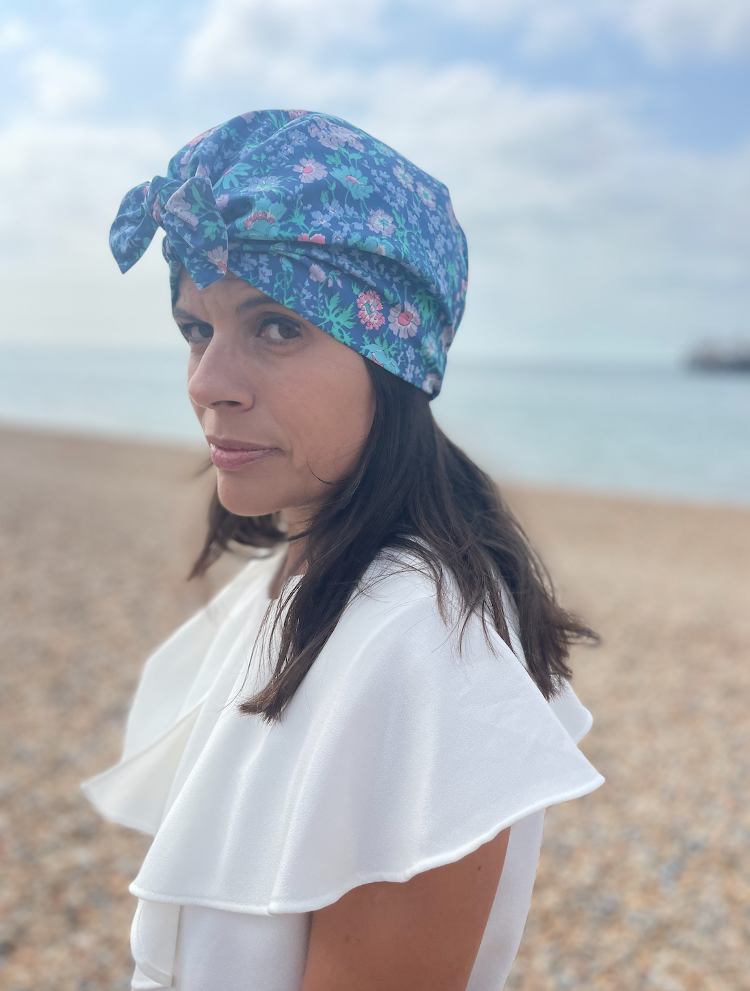 Ladies Turban Hat - Vintage Liberty Blue Floral