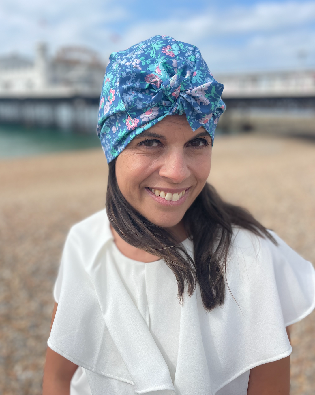 Ladies Turban Hat - Vintage Liberty Blue Floral