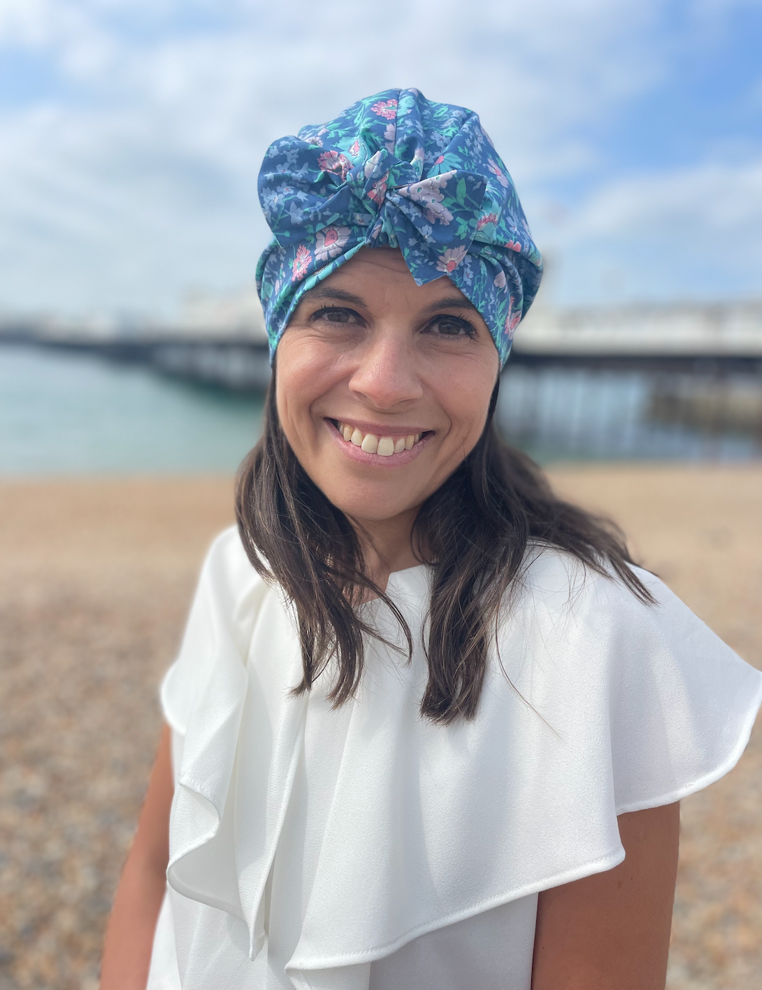 Ladies Turban Hat - Vintage Liberty Blue Floral